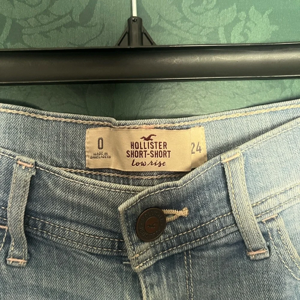 Light Blue Distressed Denim Shorts